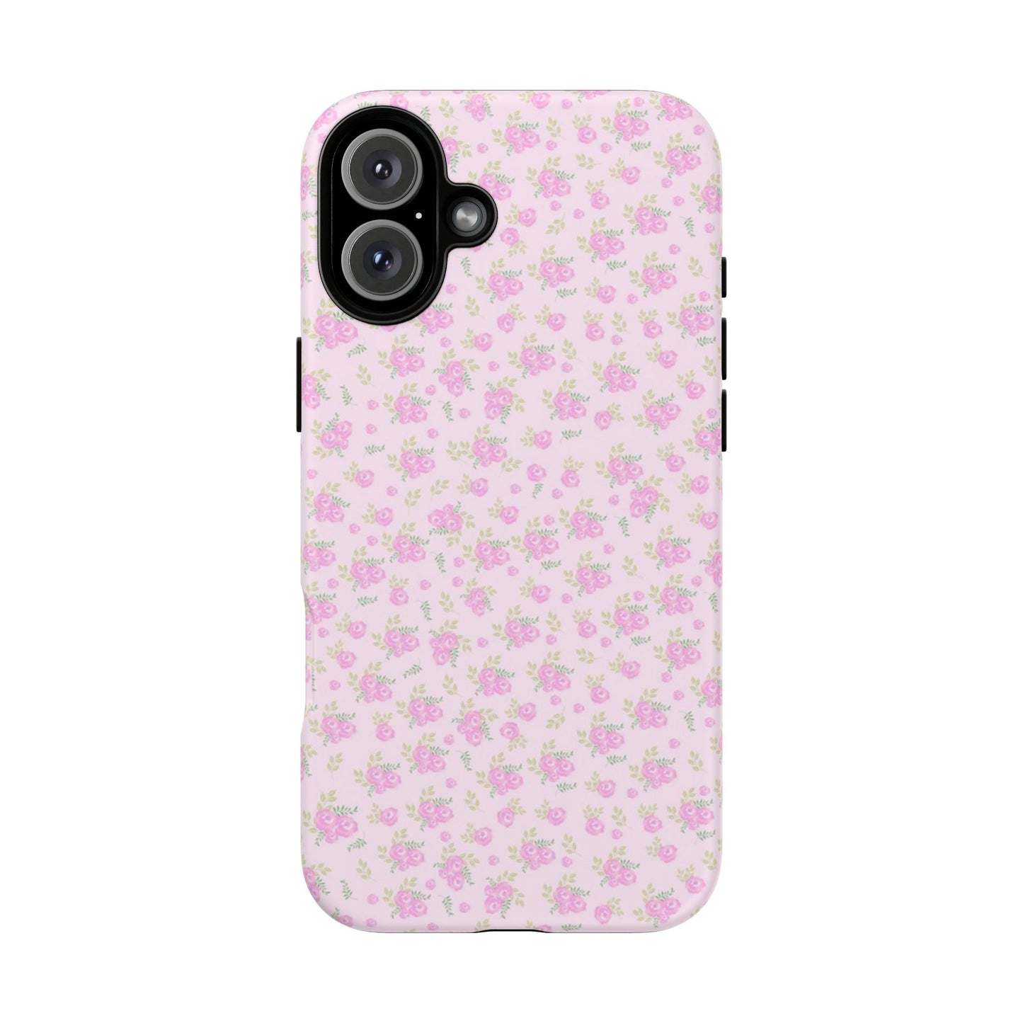 Pink Floral Tough Phone Case — Cute Pastel Protective Cover