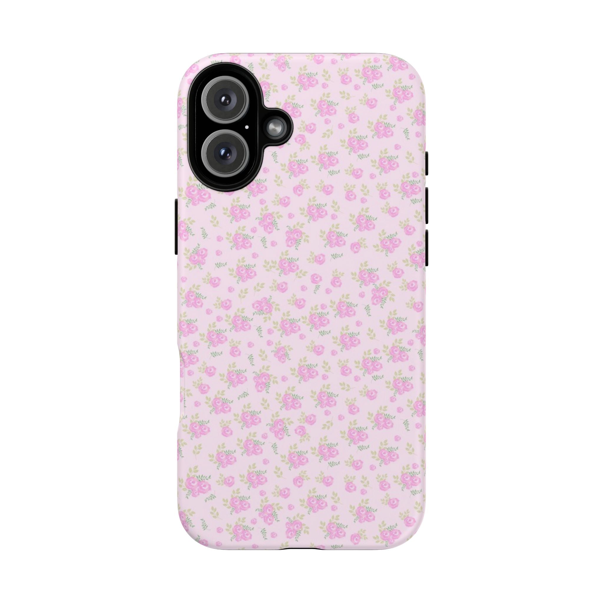 Pink Floral Tough Phone Case — Cute Pastel Protective Cover