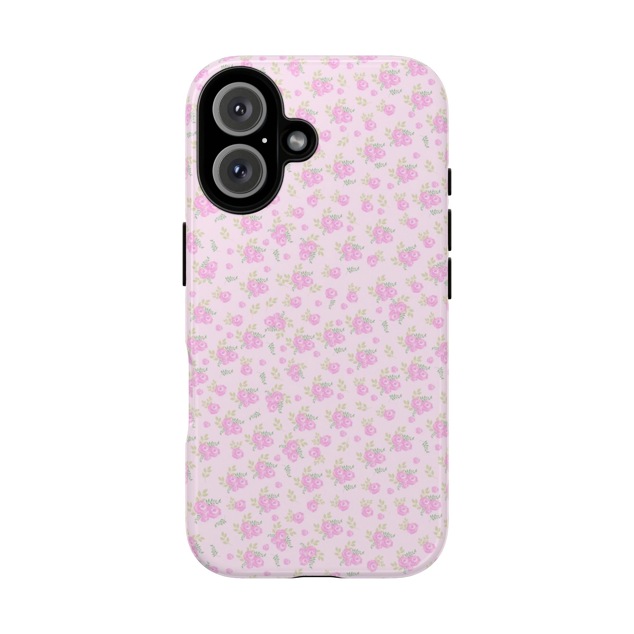 Pink Floral Tough Phone Case — Cute Pastel Protective Cover