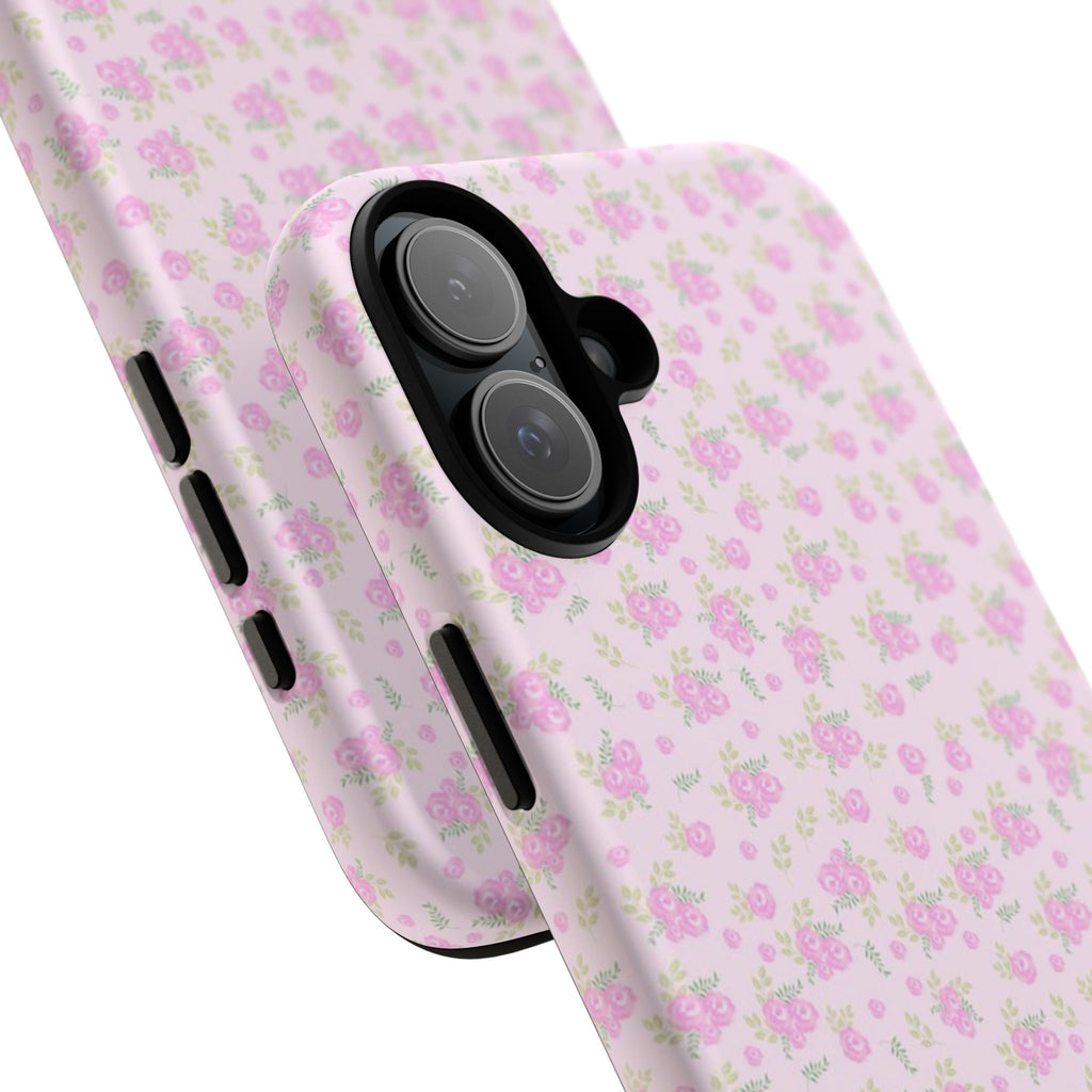 Pink Floral Tough Phone Case — Cute Pastel Protective Cover