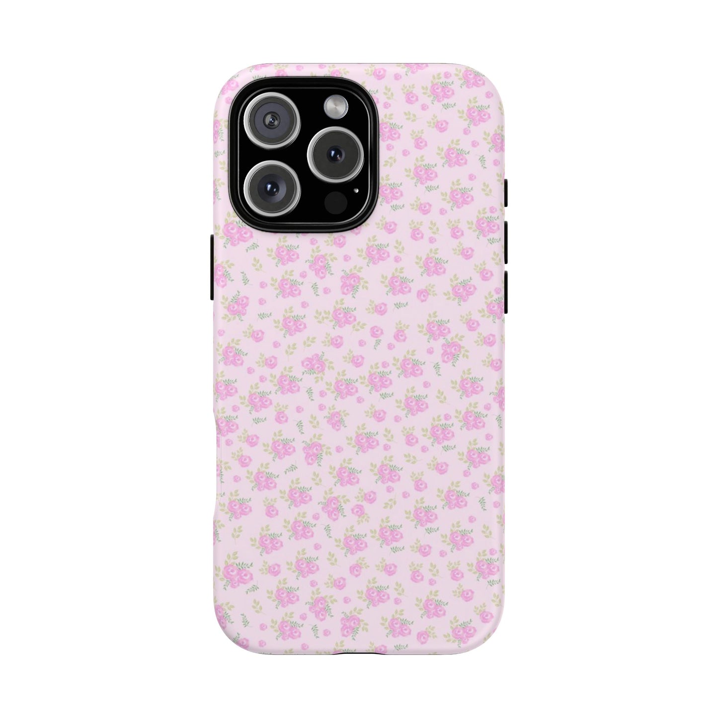 Pink Floral Tough Phone Case — Cute Pastel Protective Cover