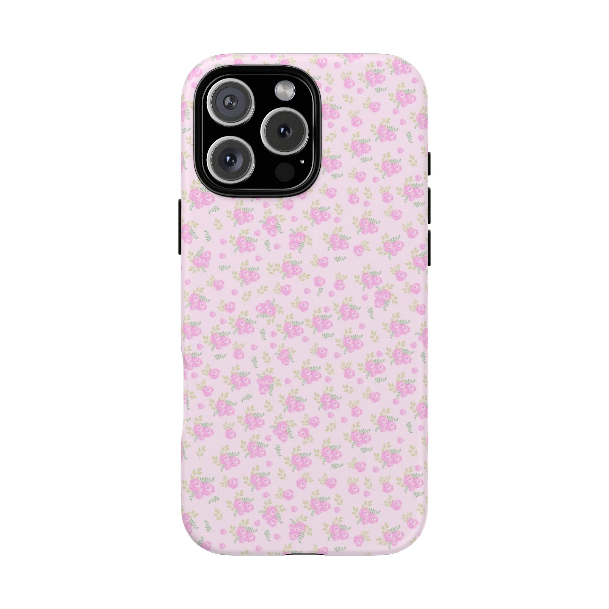 Pink Floral Tough Phone Case — Cute Pastel Protective Cover