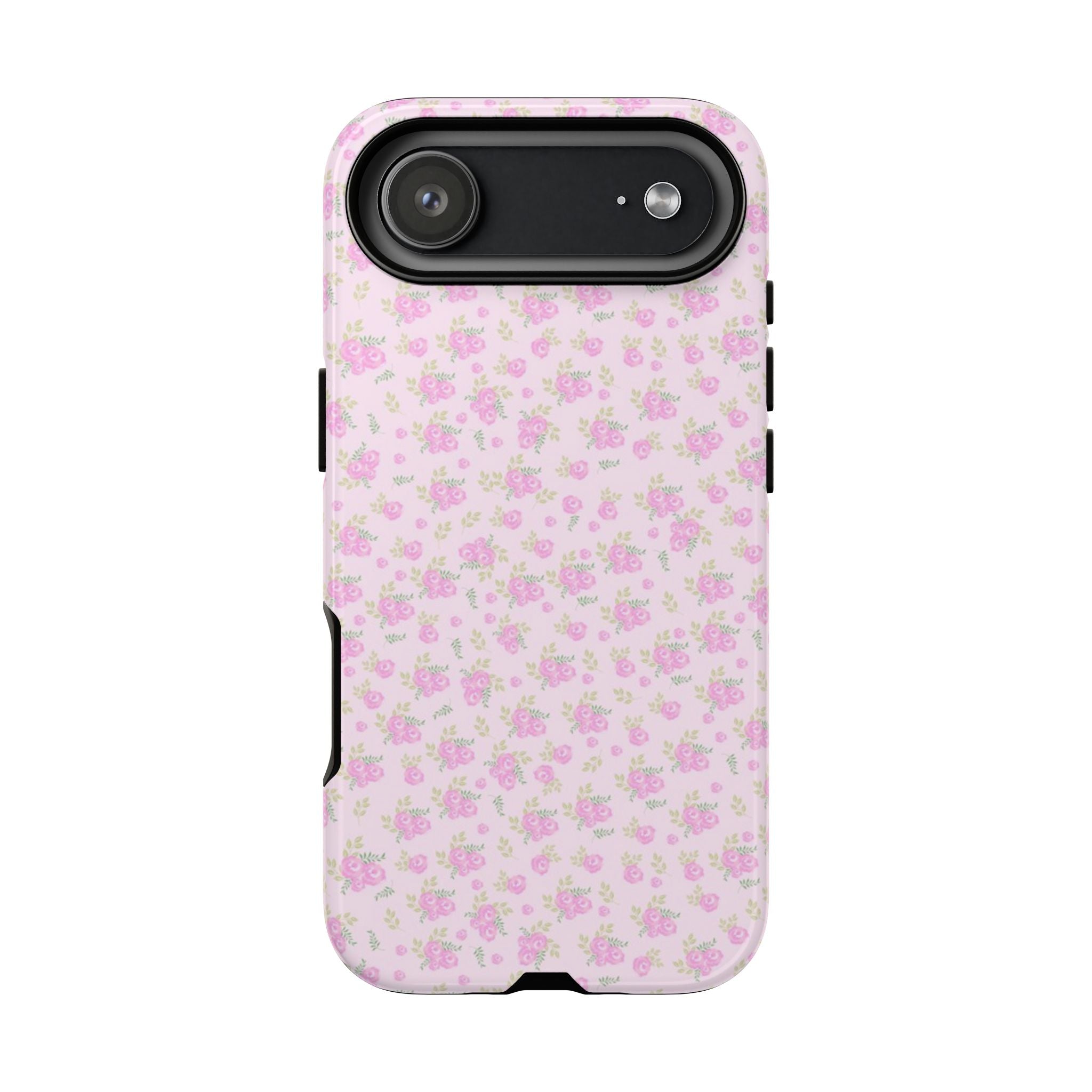 Pink Floral Tough Phone Case — Cute Pastel Protective Cover