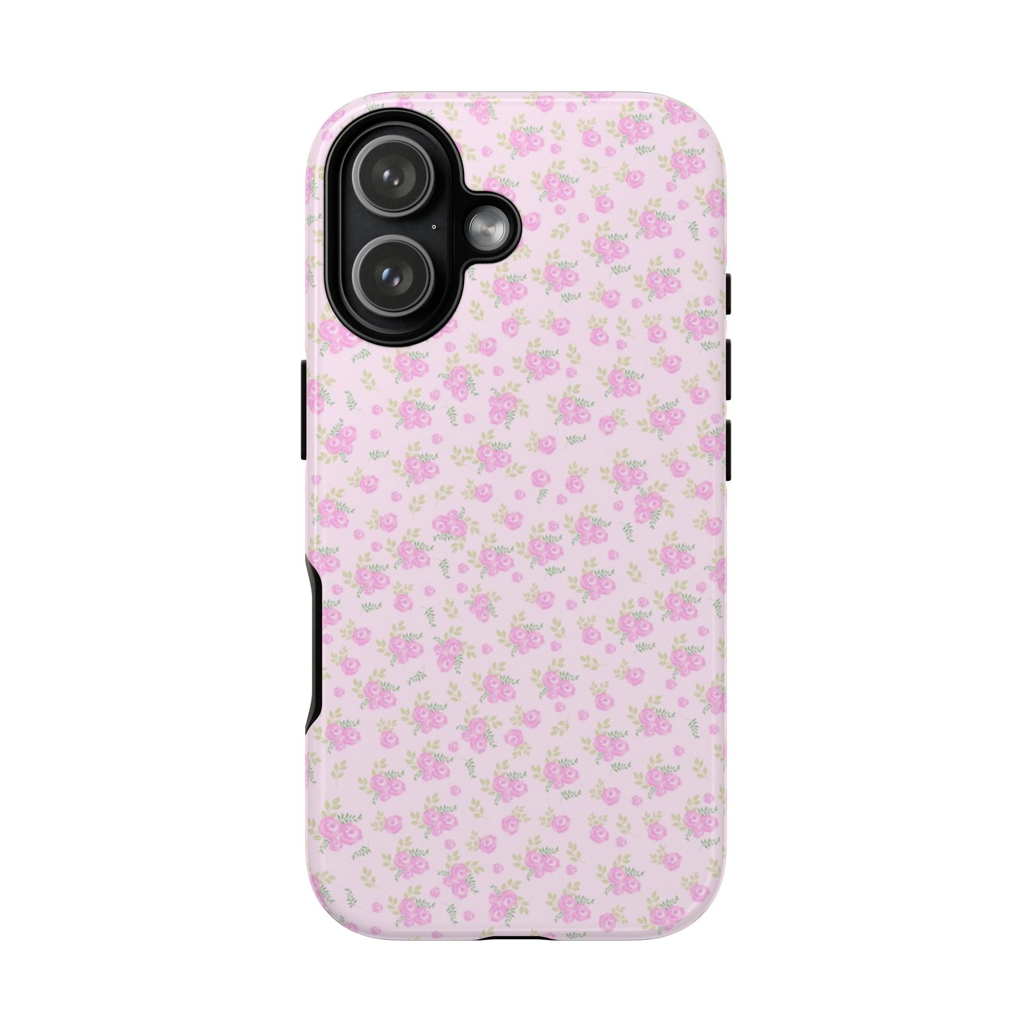 Pink Floral Tough Phone Case — Cute Pastel Protective Cover