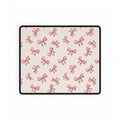 Pink Bow Pattern Desk Mat — Cute Feminine Mouse Pad Surface