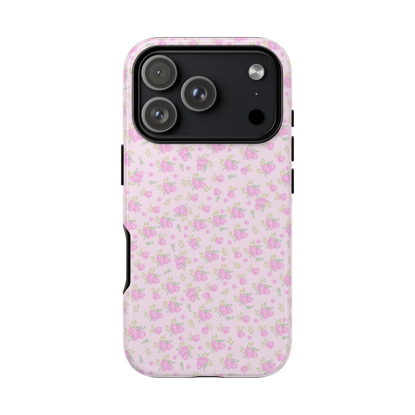 Pink Floral Tough Phone Case — Cute Pastel Protective Cover