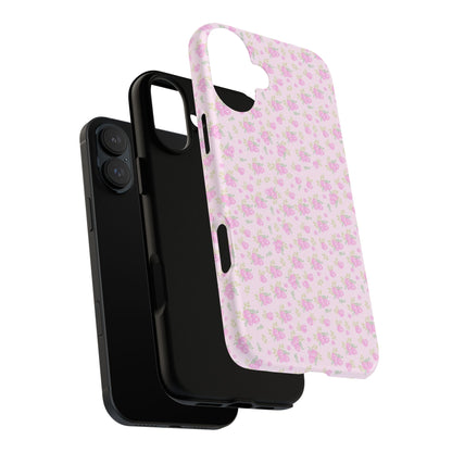 Pink Floral Tough Phone Case — Cute Pastel Protective Cover