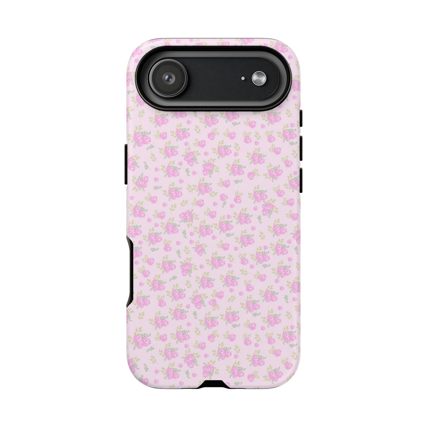 Pink Floral Tough Phone Case — Cute Pastel Protective Cover