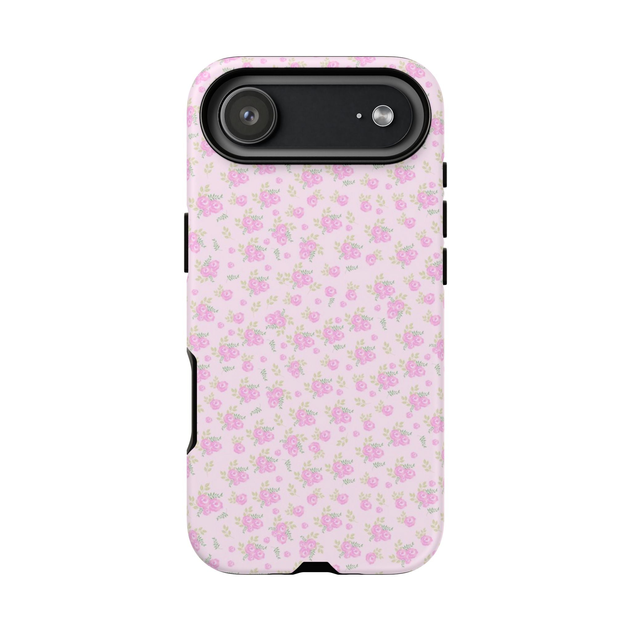 Pink Floral Tough Phone Case — Cute Pastel Protective Cover