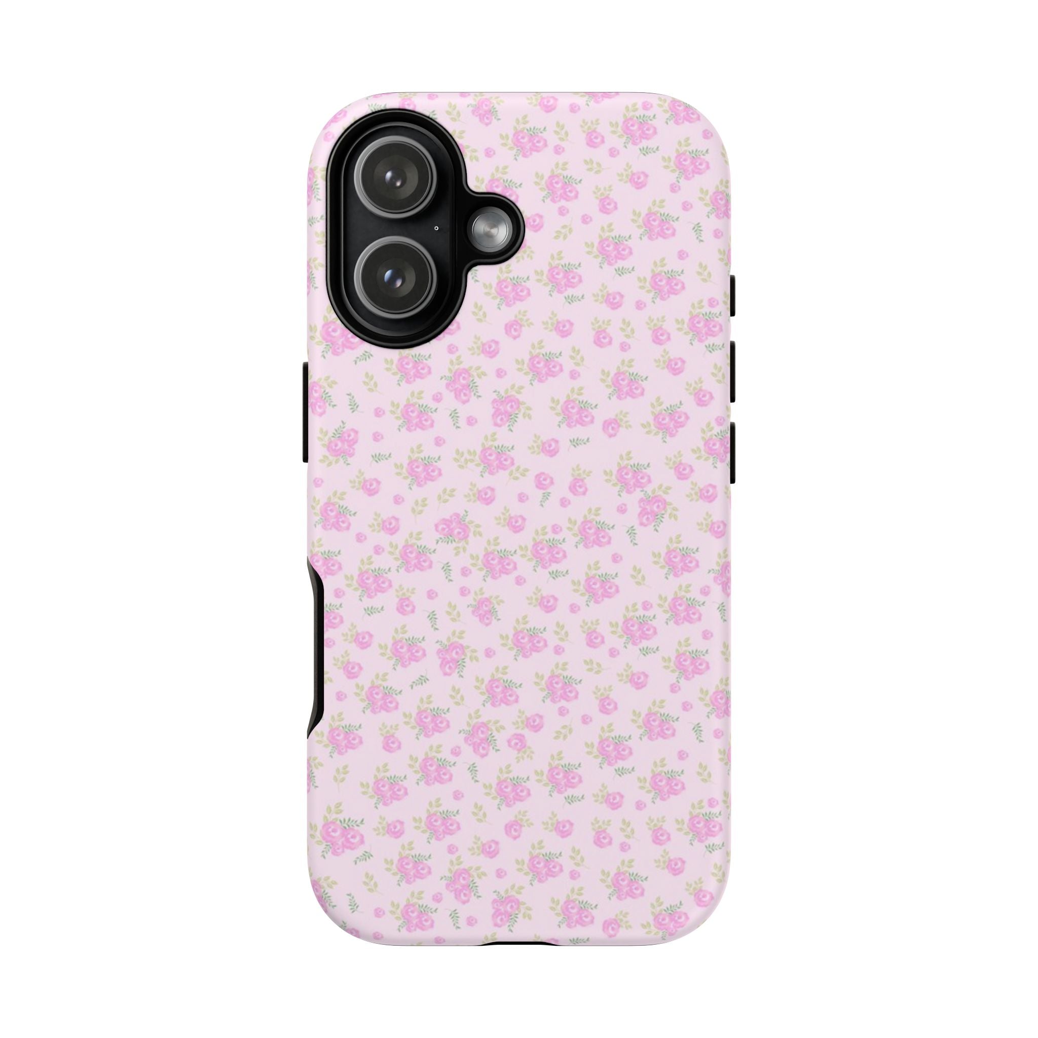 Pink Floral Tough Phone Case — Cute Pastel Protective Cover