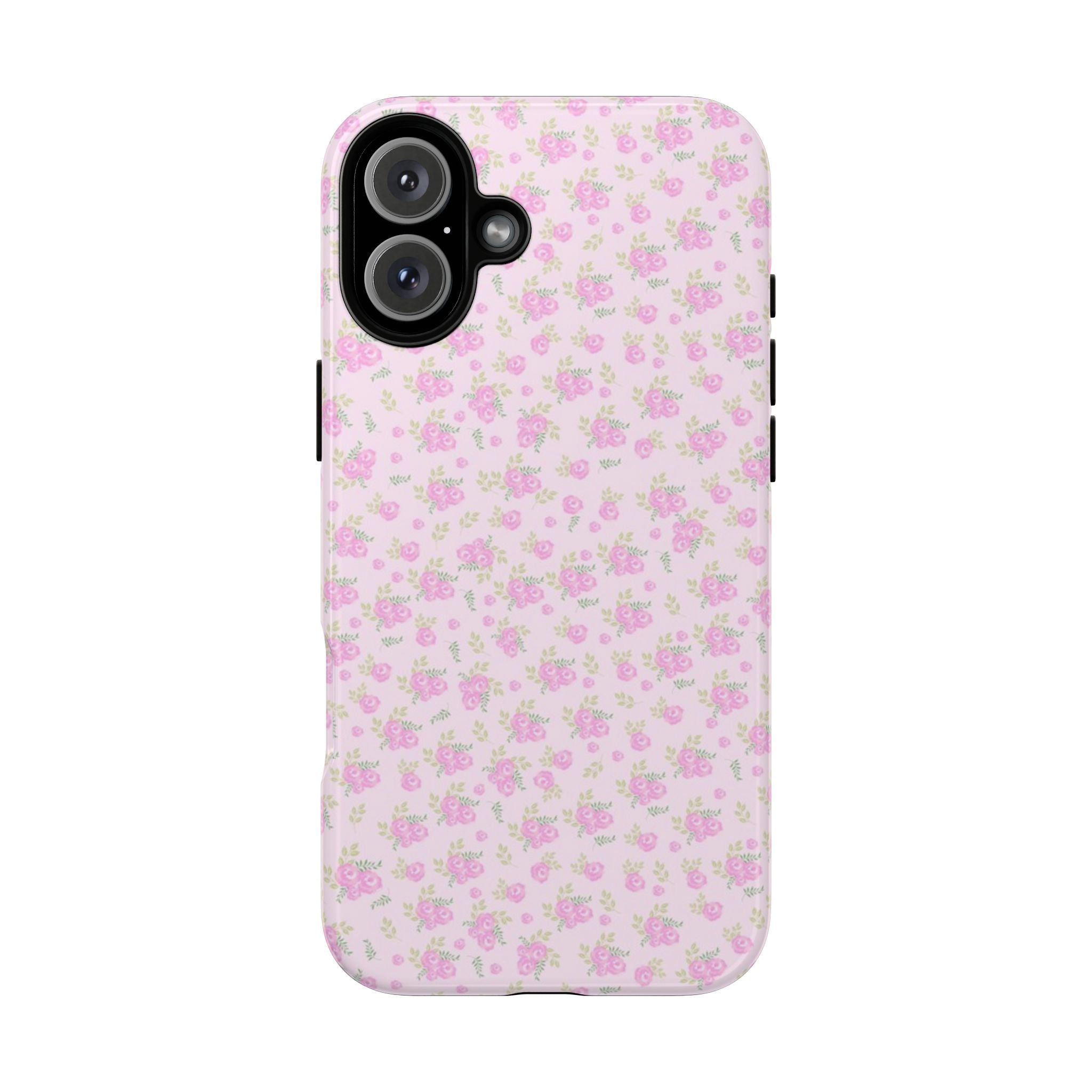 Pink Floral Tough Phone Case — Cute Pastel Protective Cover