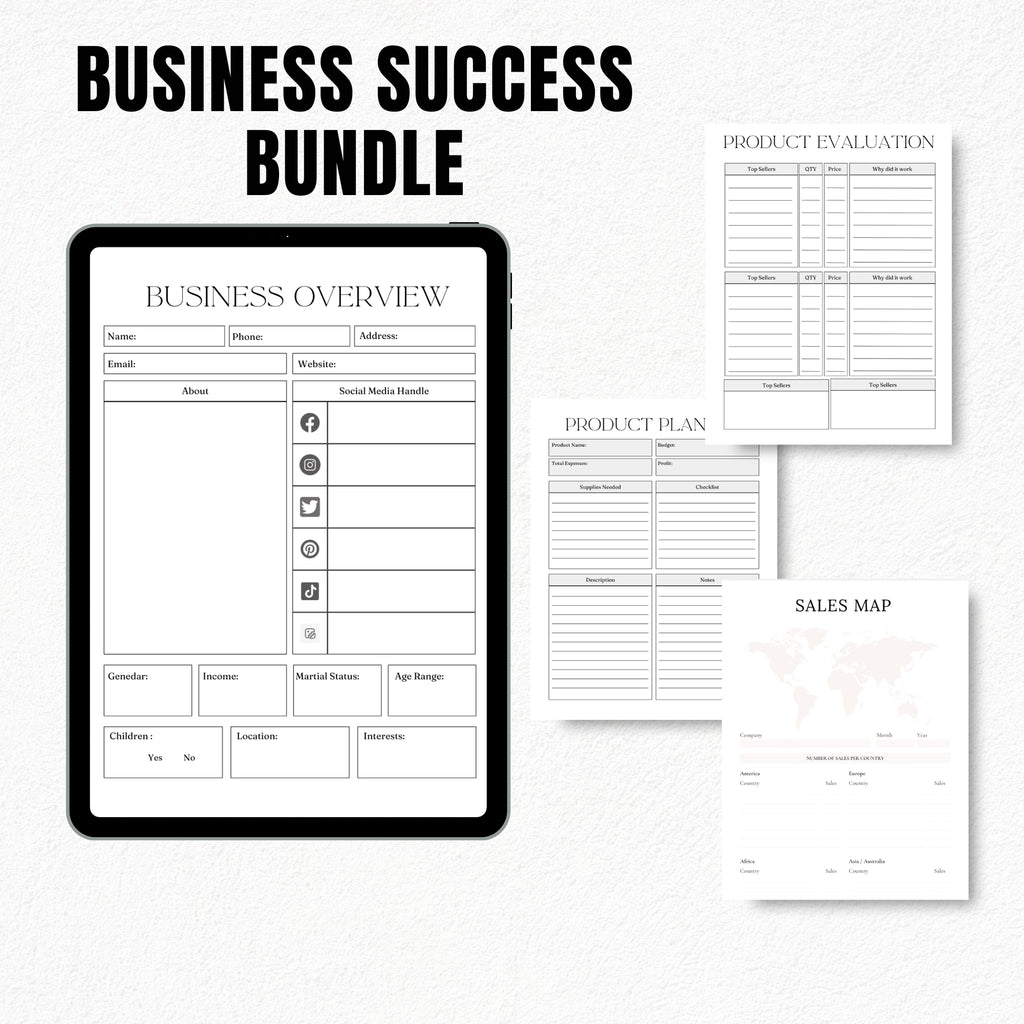 Ultimate Business Planner Bundle | Small Business, Shopify, Etsy, Product Launch & Side Hustle Printables