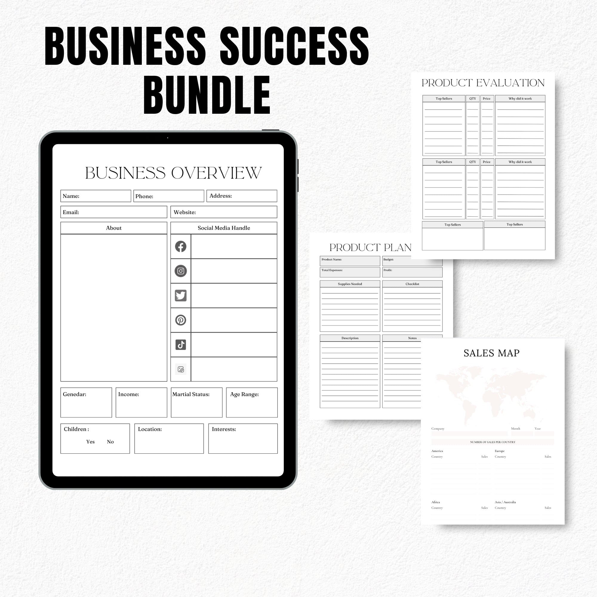 Ultimate Business Planner Bundle | Small Business, Shopify, Etsy, Product Launch & Side Hustle Printables