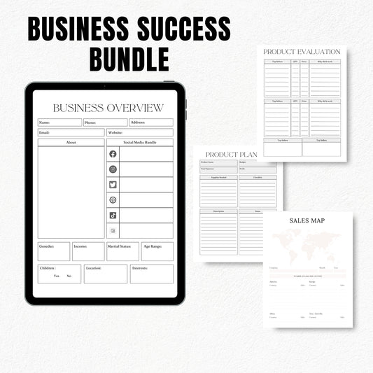 Ultimate Business Planner Bundle | Small Business, Shopify, Etsy, Product Launch & Side Hustle Printables