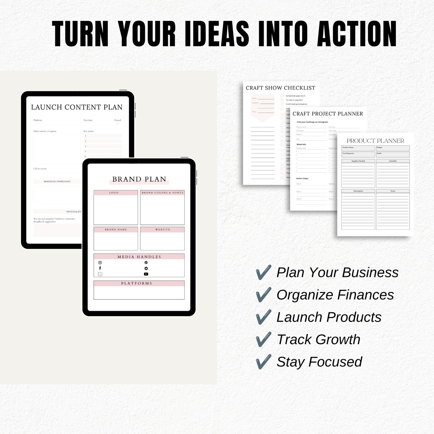 Ultimate Business Planner Bundle | Small Business, Shopify, Etsy, Product Launch & Side Hustle Printables