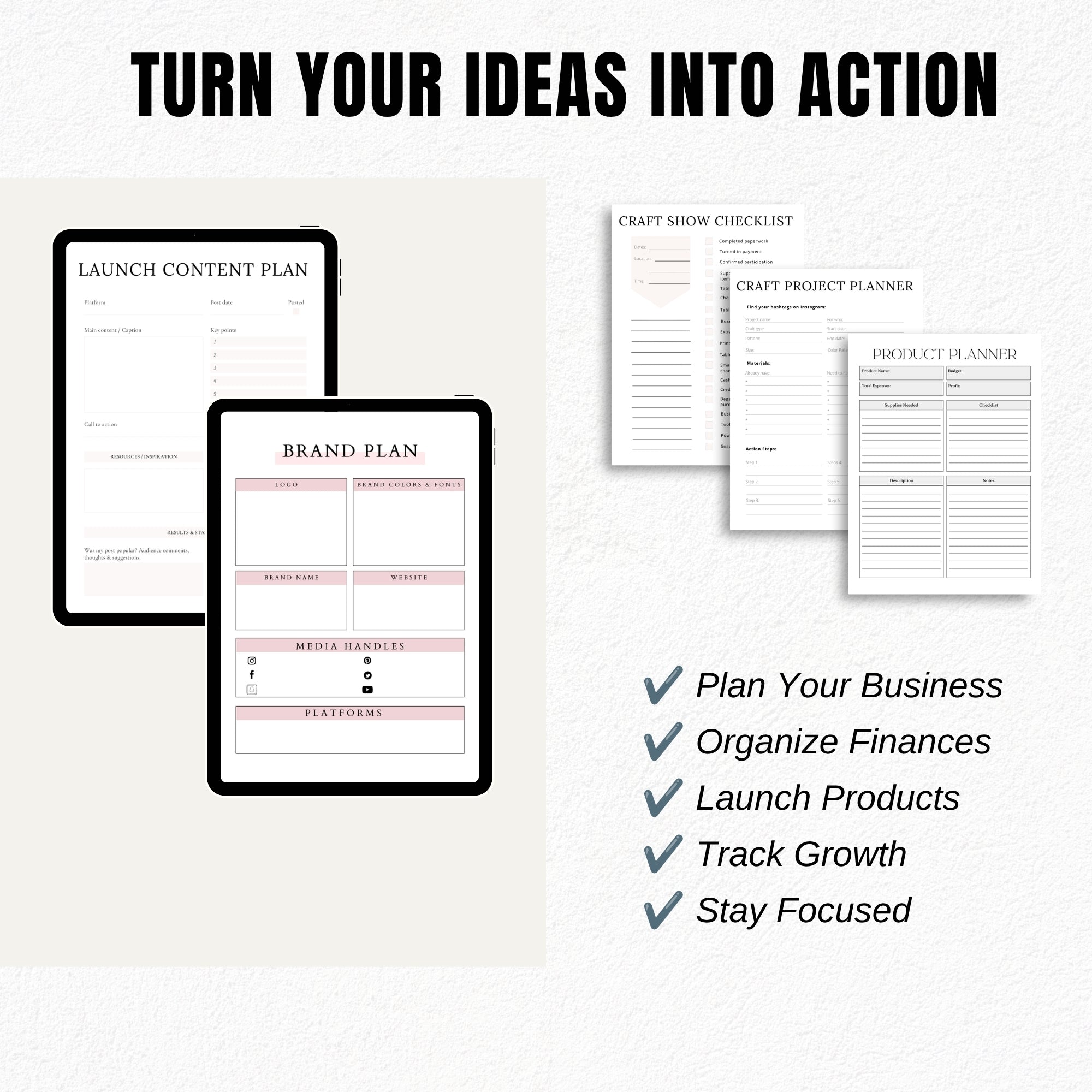 Ultimate Business Planner Bundle | Small Business, Shopify, Etsy, Product Launch & Side Hustle Printables