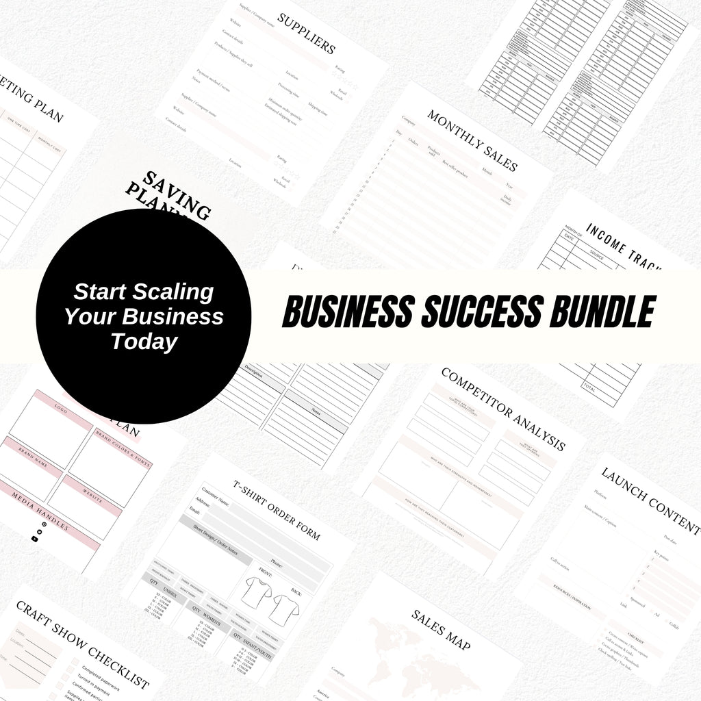 Ultimate Business Planner Bundle | Small Business, Shopify, Etsy, Product Launch & Side Hustle Printables
