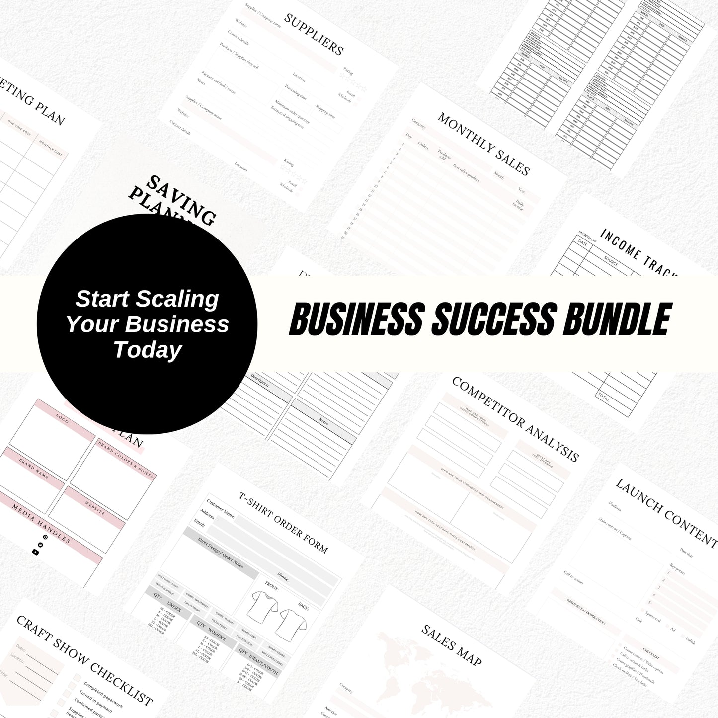 Ultimate Business Planner Bundle | Small Business, Shopify, Etsy, Product Launch & Side Hustle Printables