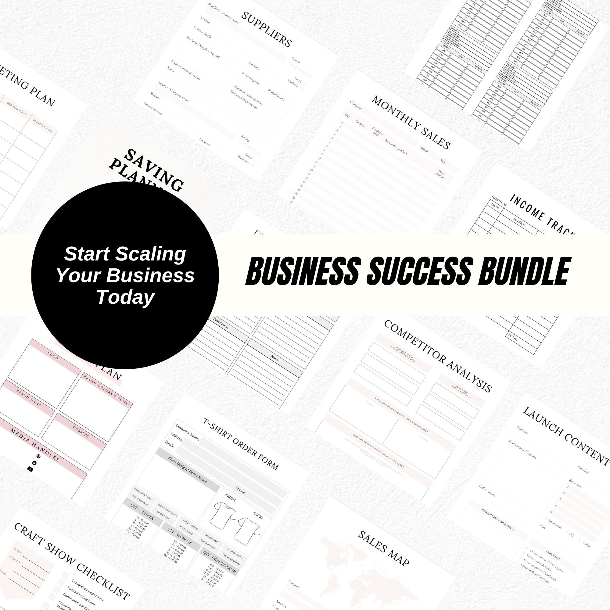 Ultimate Business Planner Bundle | Small Business, Shopify, Etsy, Product Launch & Side Hustle Printables