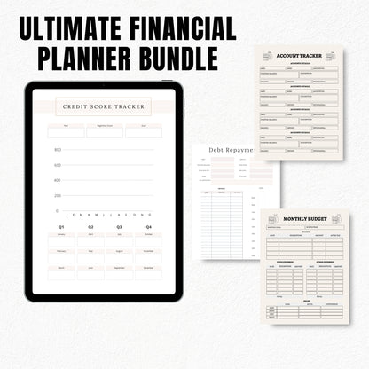 Ultimate Financial Planner Bundle | Budget Tracker, Debt Payoff, Savings Challenge & Money Management Printables