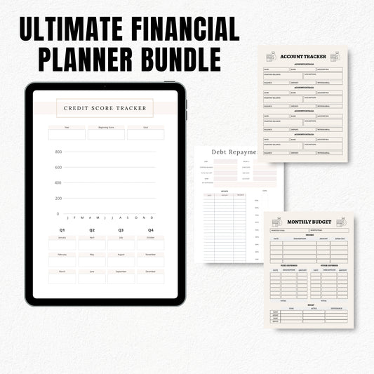 Ultimate Financial Planner Bundle | Budget Tracker, Debt Payoff, Savings Challenge & Money Management Printables