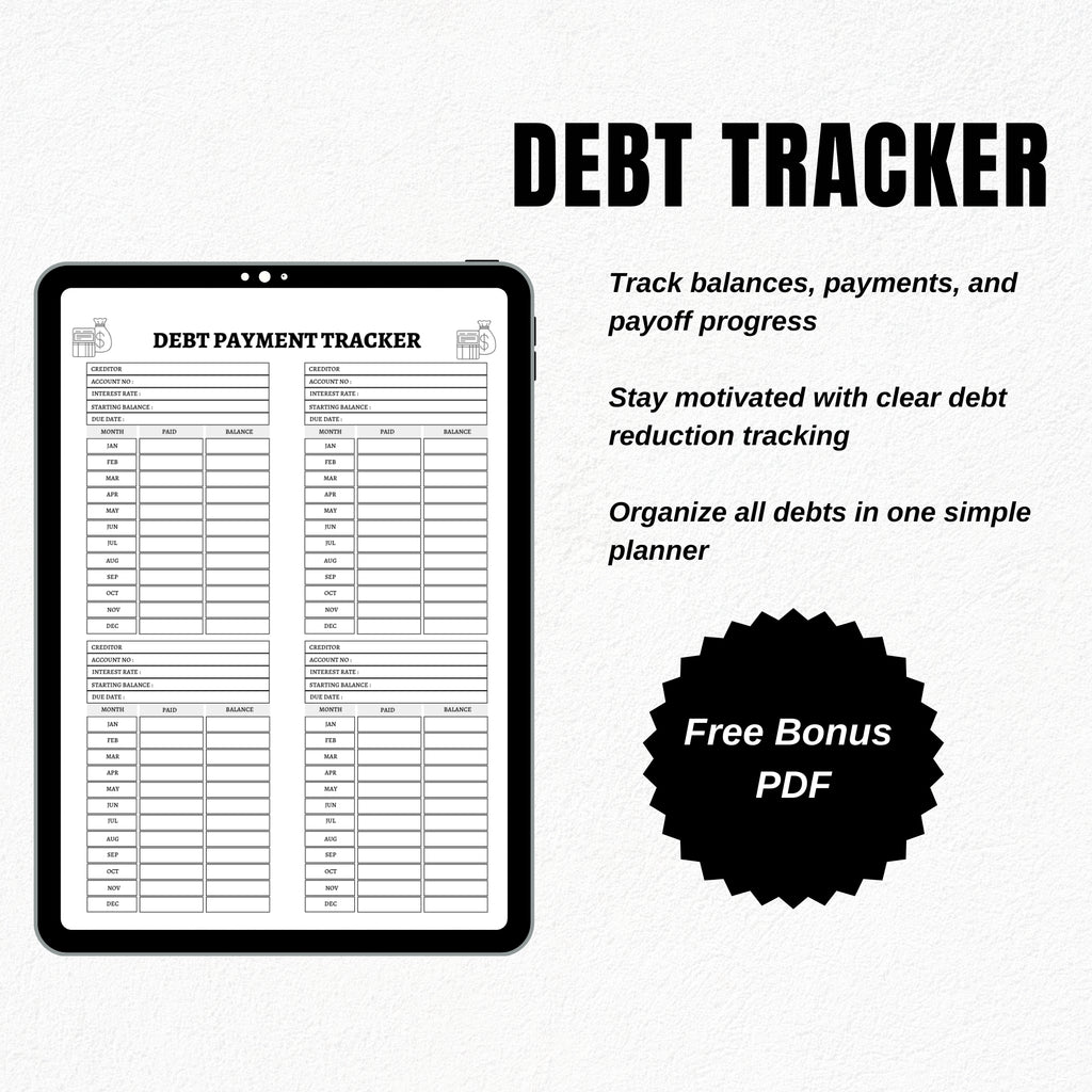 Ultimate Financial Planner Bundle | Budget Tracker, Debt Payoff, Savings Challenge & Money Management Printables