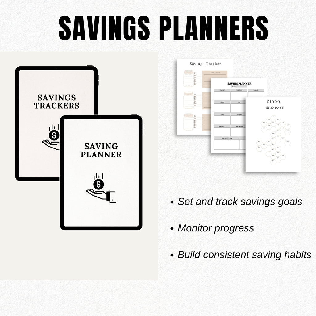 Ultimate Financial Planner Bundle | Budget Tracker, Debt Payoff, Savings Challenge & Money Management Printables